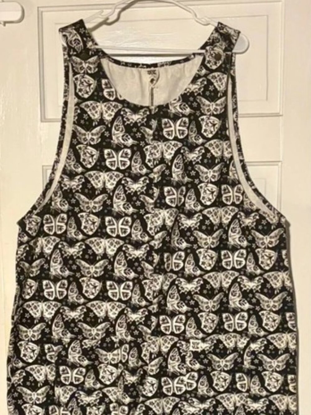 Lucy & Yak Ara Dungarees Black & White Butterfly Print UK26/US22 NWT - Picture 7 of 7